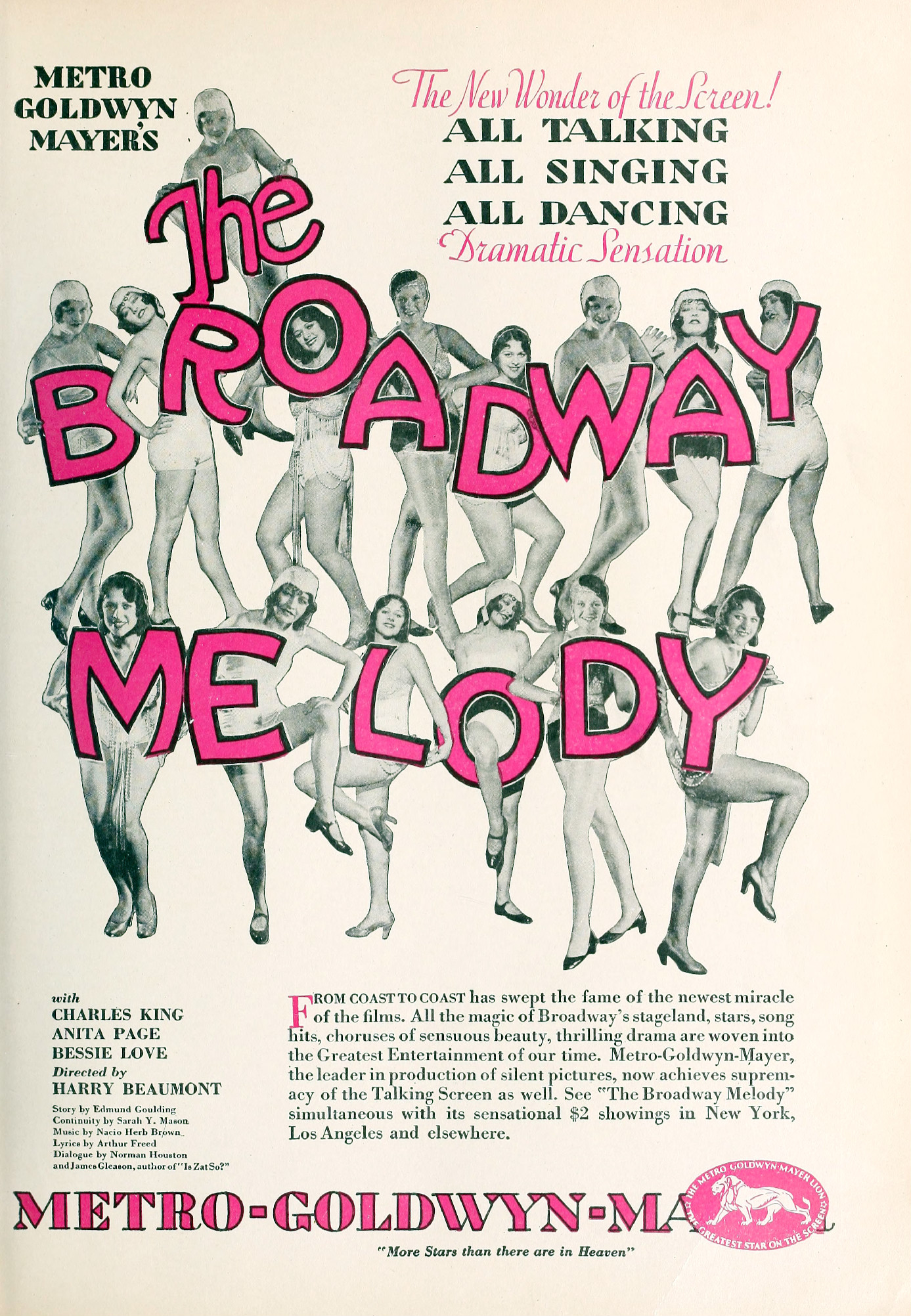 Imagem de referência de The Broadway Melody, descrito nos dados abertos como filme de 1929 dirigido por Harry Beaumont