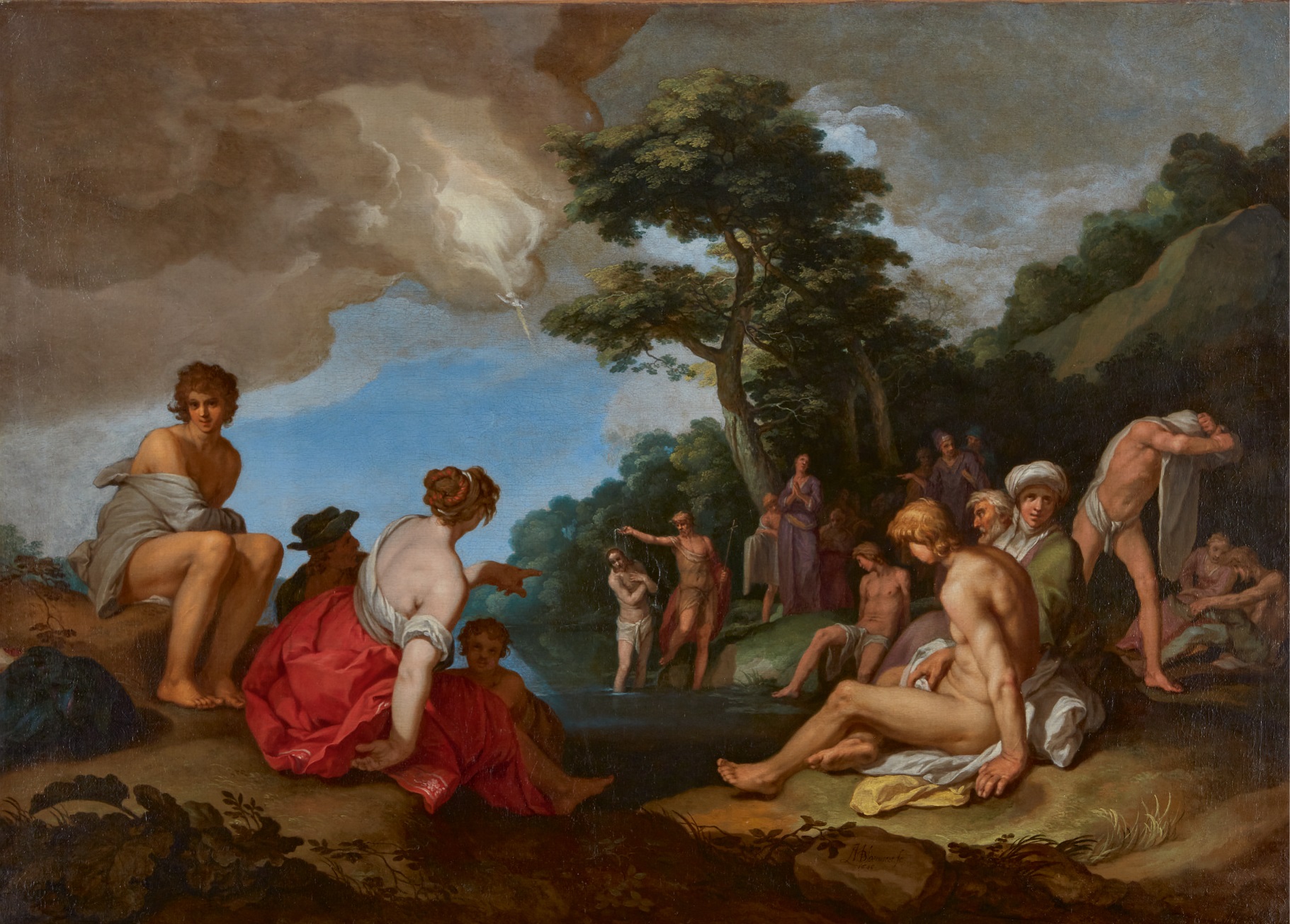 Imagem de referência de Batismo de Cristo, descrito nos dados abertos como pintura de Abraham Bloemaert