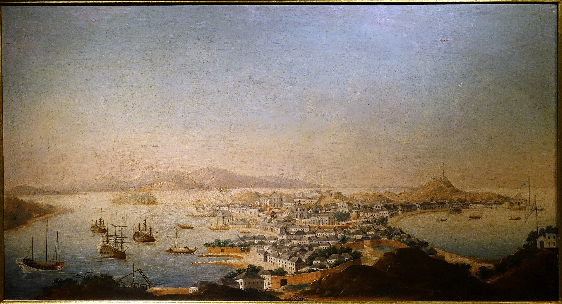 Imagem de referência de Panorama de Macau, descrito nos dados abertos como pintura de William Anderson