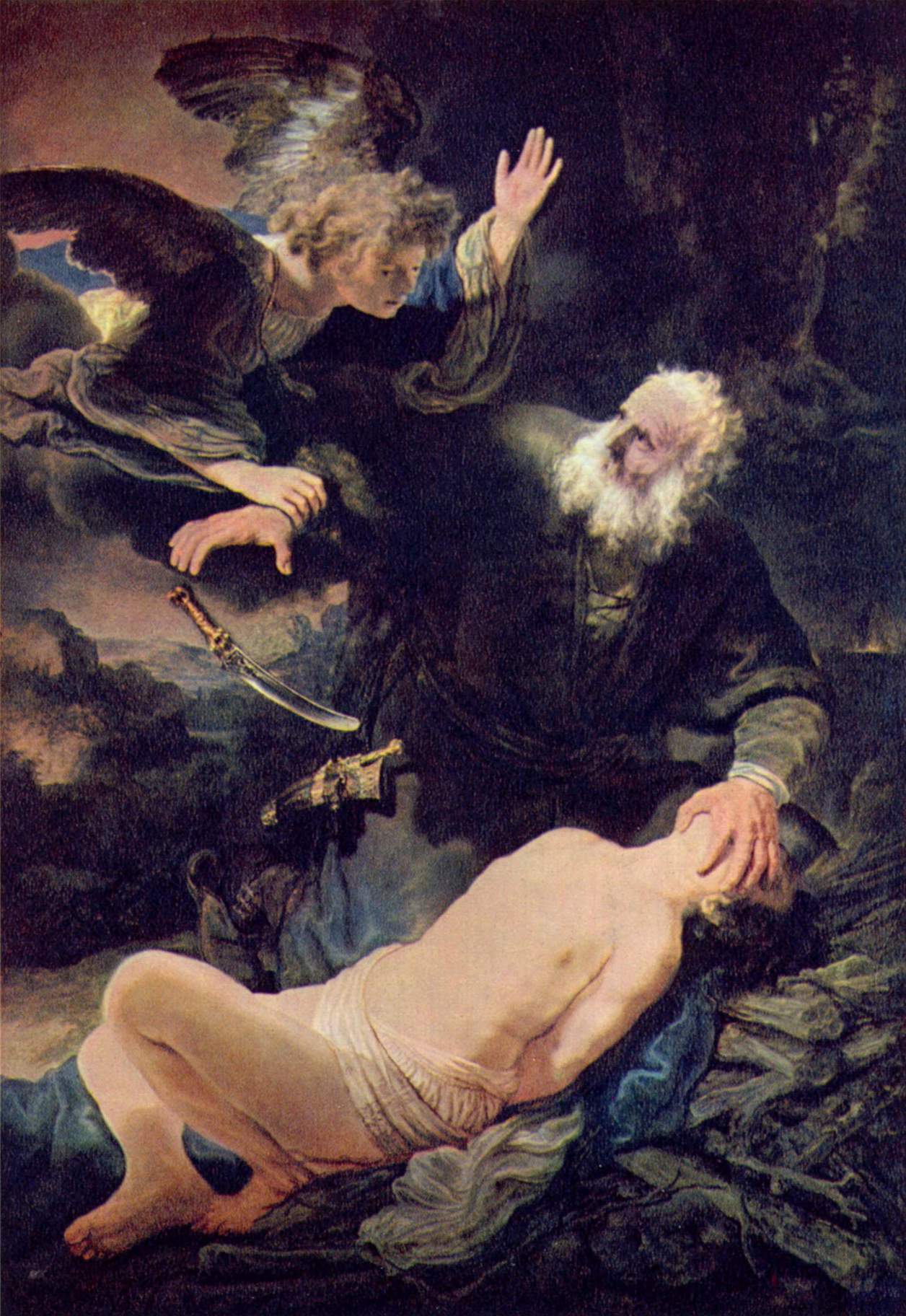 Imagem de referência de Sacrifício de Isaac, descrito nos dados abertos como pintura de Rembrandt