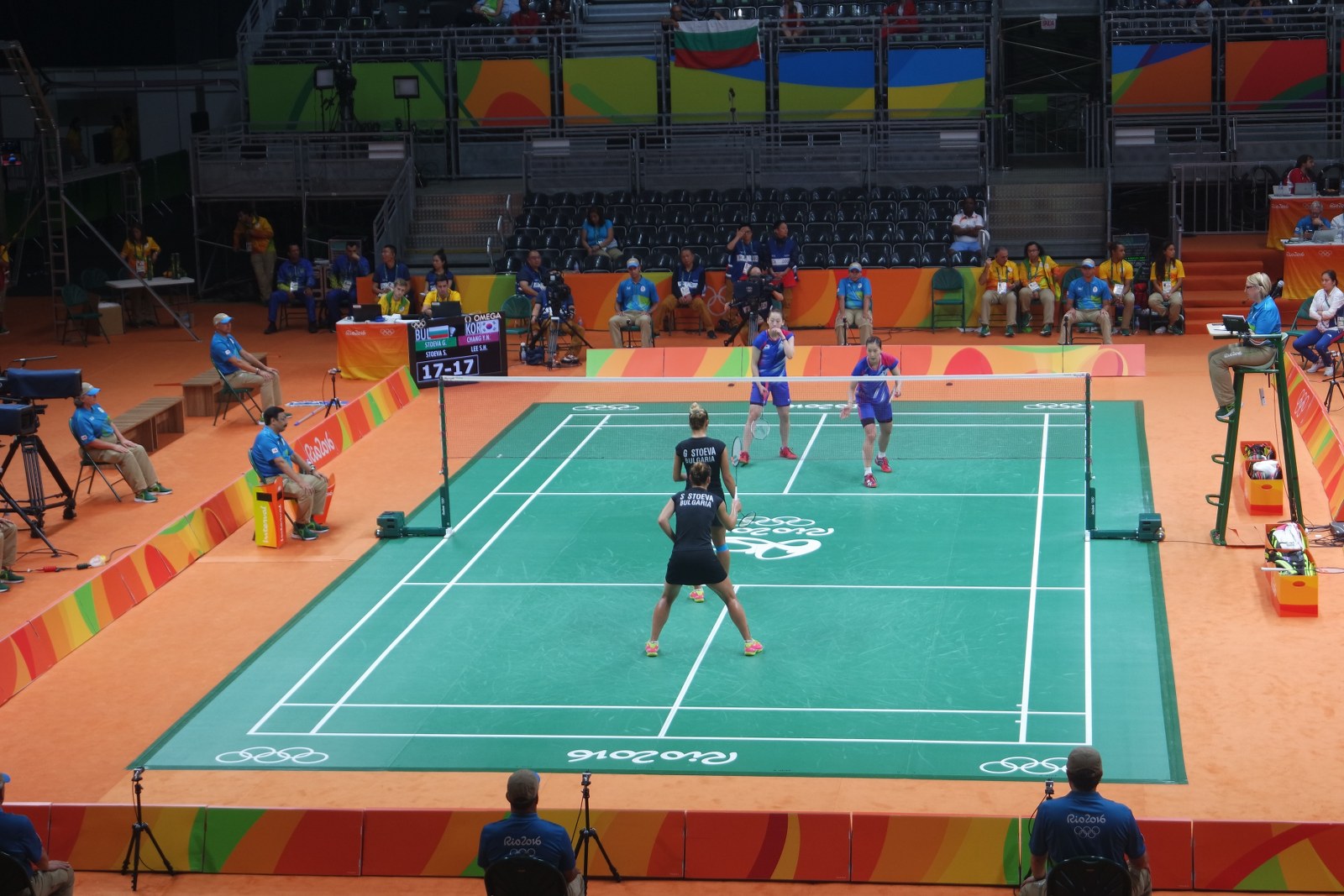 Imagem de referência de Badminton nos Jogos Olímpicos de Verão de 2016 - Duplas femininas, descrito nos dados abertos como competição de badmínton