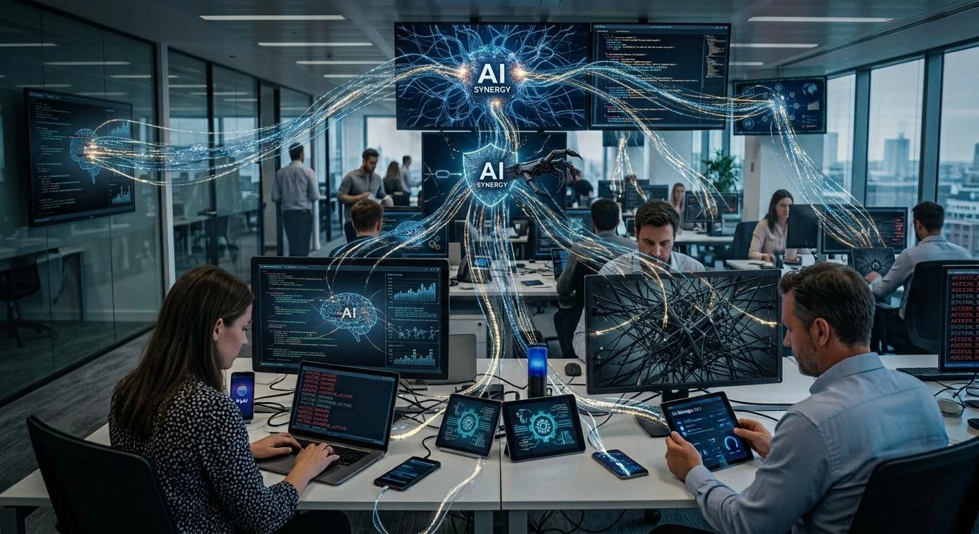 Shadow AI is “artificial intelligence outside of governance,” and can be harmful for workplace systems. Picture credit: AI-generated expressive image