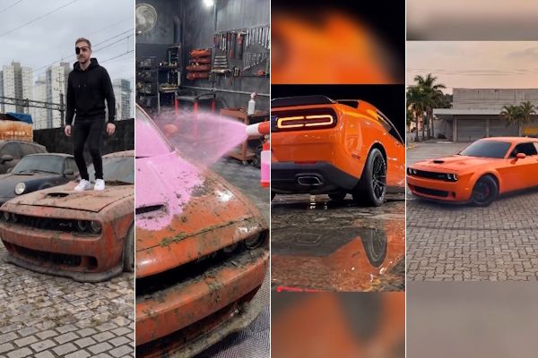 ‘Brabo dos leilões’ acha Dodge Hellcat encostado, faz reforma e chega a resultado inacreditável