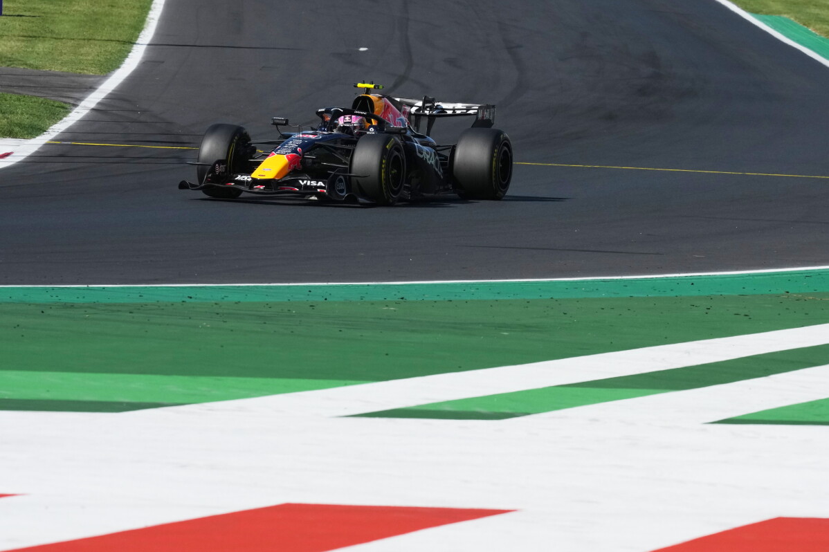 Red Bull driver Liam Lawson of New Zealand steers his car during the qualifying session ahead of the Italian Formula One Grand Prix, in Monza, Italy, Saturday, Sept. 5, 2026. (AP Photo/Antonio Calanni)