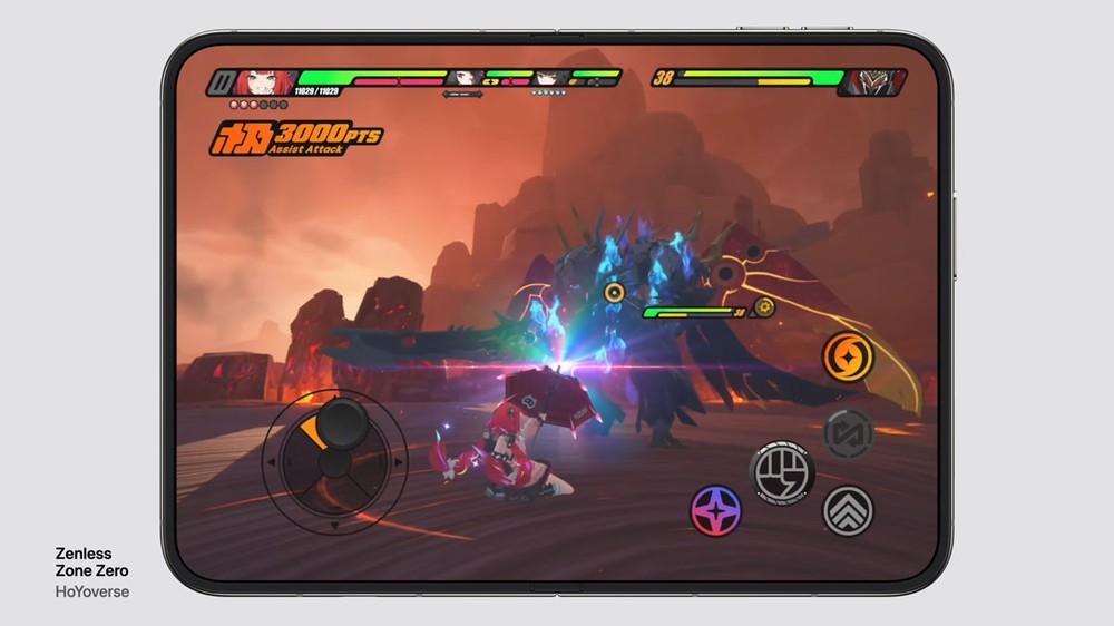 iPhone Duo tem o mesmo processador do iPhone 18 Pro e Pro Max, capaz de rodar games como Zenless Zone Zero em uma tela ainda maior — Foto: Reprodução/Apple