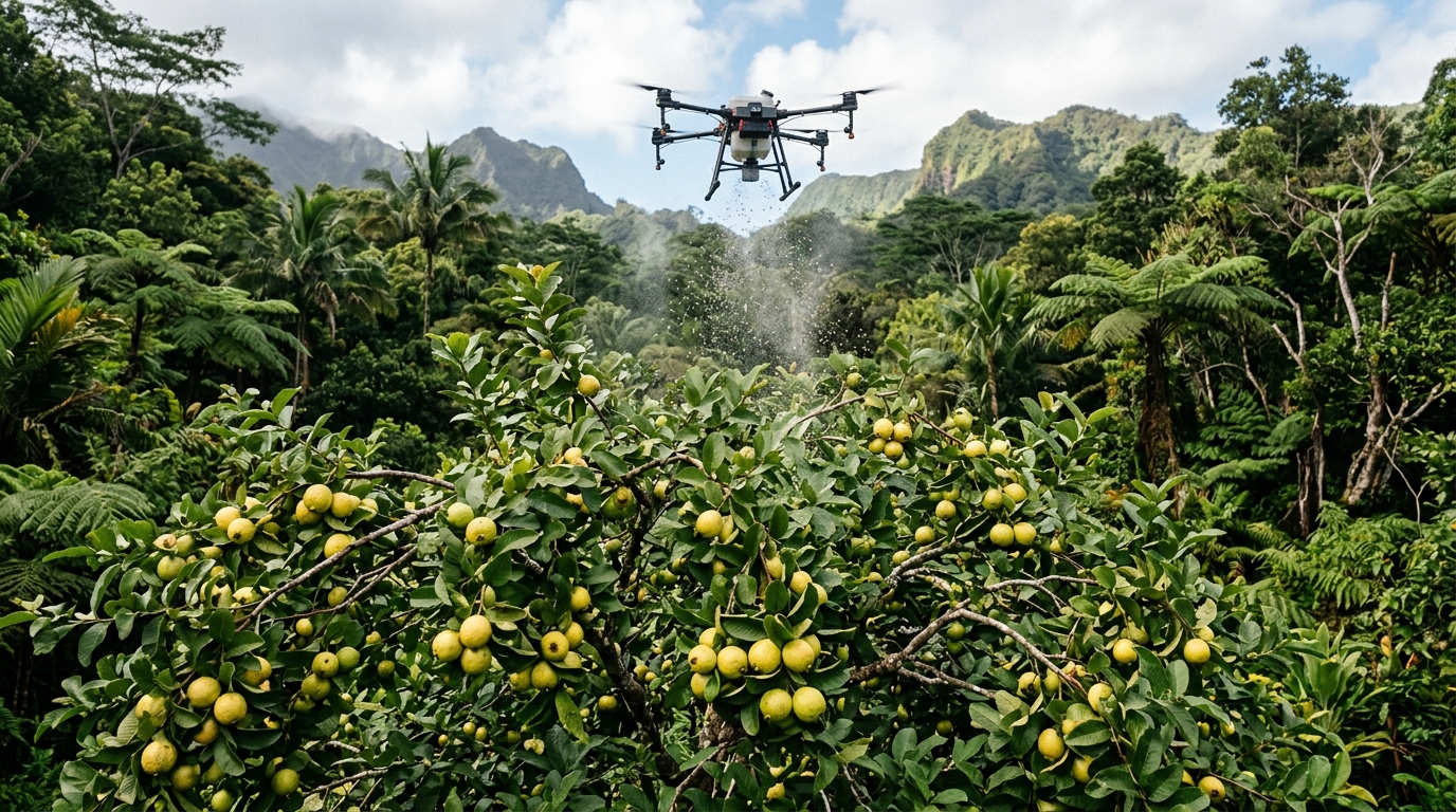 Árvore frutífera brasileira invasora: levada ao Havaí em 1825 para alimentar a população, hoje vira alvo de drones e insetos na tentativa de deter a invasão