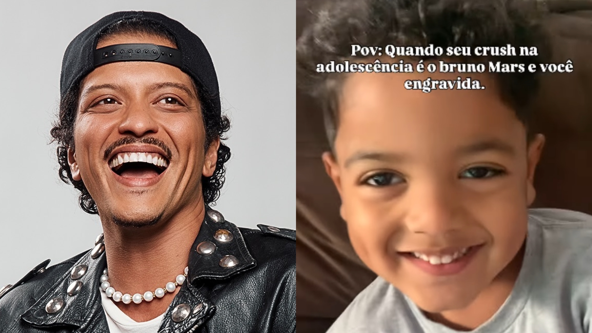 Bruno Mars reage a vídeo de criança parecida com ele e diverte a web