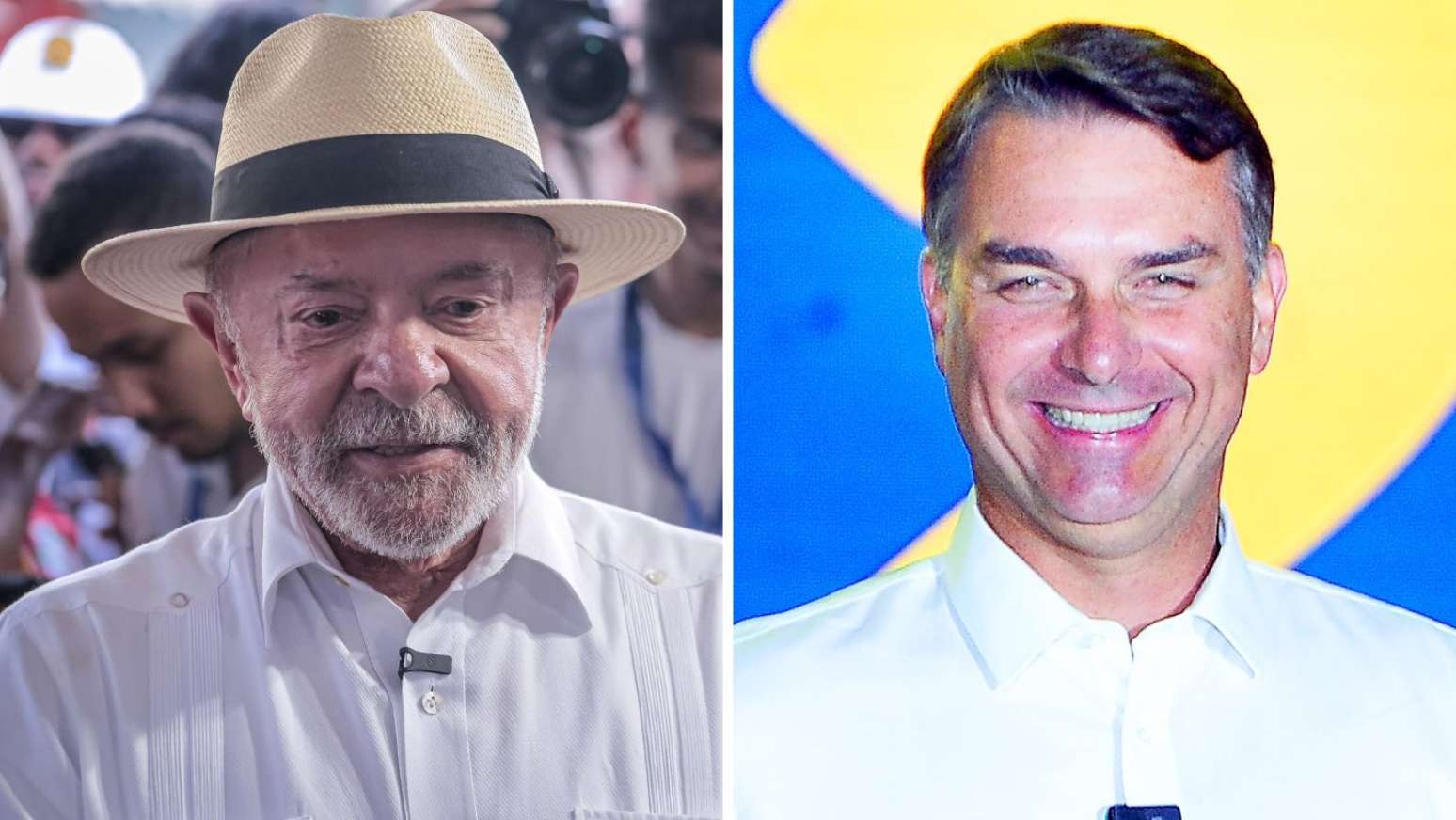 Luiz Inácio Lula da Silva (PT) e Flávio Bolsonaro (PL)